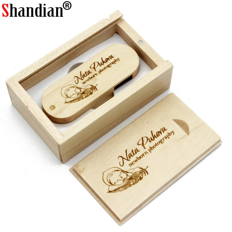 

SHANDIAN USB 2.0 ( free custom logo ) Wooden USB Flash Drive pendrive 4GB 8GB 16G 32GB 64GB Memory stick wedding gift