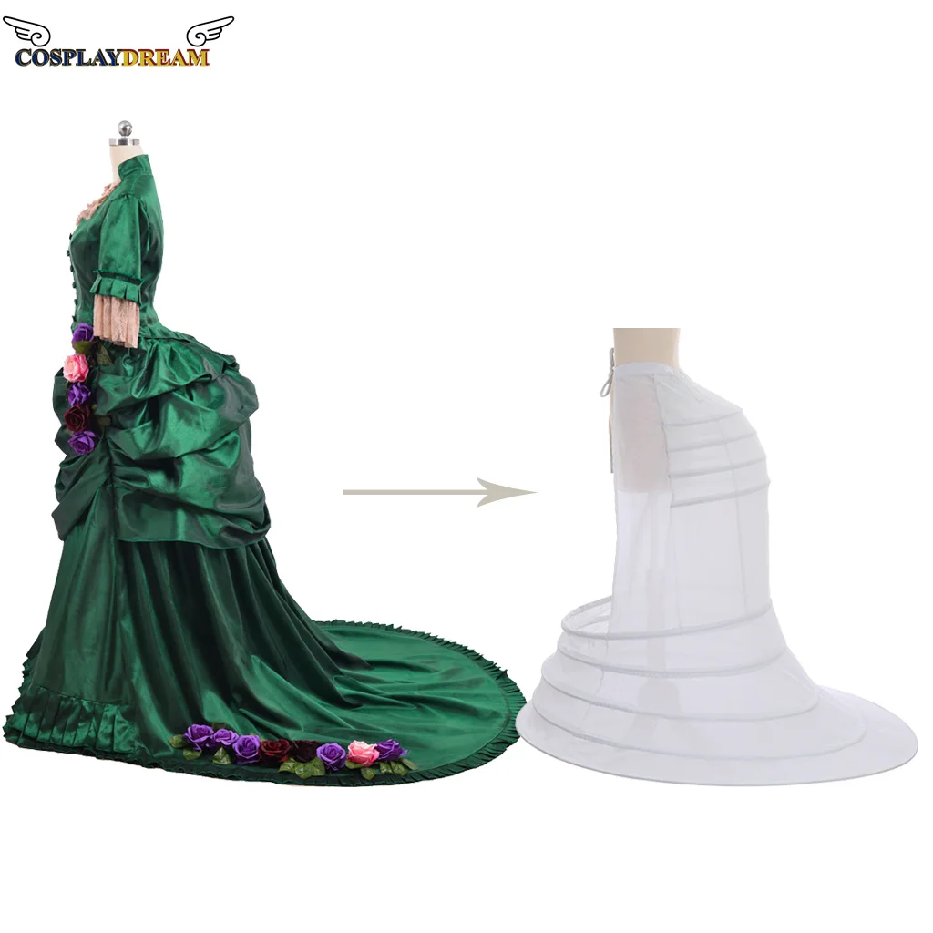 Viktorya dönemi tarzı elbise Petticoat Hoop kafes etek bucoat Petticoat jüpon Vintage balo kabarık kayma kabarık kabarık etek Bustle küfe