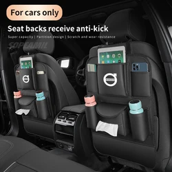 For Volvo XC40 XC60 XC70 XC90 C30 S40 S60 S80 S90 V40 V60 V70 V90 Car Seat Back Multi-pocket Storage Bag Seat Rear Anti-kick Pad