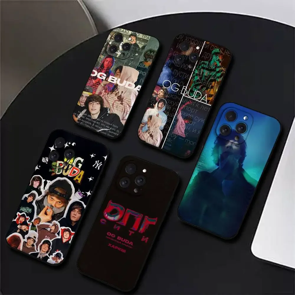 Funda de silicona suave negra O-Og Buda Russia Rapper para iPhone 17, 16, 15, 14, 13, 12, 11 Plus, Pro, Max, XR, XS, X, 7, 8 Plus, Mini