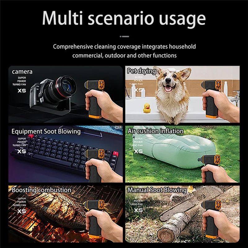 ABRB-X5 มือถือ Mini Turbo Jet พัดลม 130000RPM ความเร็วสูงรุนแรง Blower Compressed Air คีย์บอร์ดรถทําความสะอาดเครื่องมือ