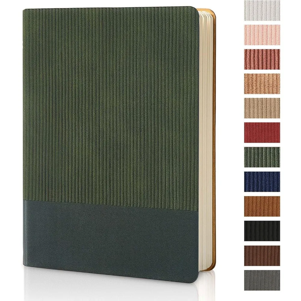 

Lined Journal Notebook for Work College Ruled Notebook 5.79" x 8.27" A5 PU Leather Daily Journaling Notebook 216 Pages for Women Men Daily Writing Business School Travel Gift (Dark Green)