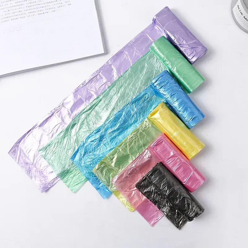 5 Rolls/pack Disposable Garbage Bags Blue Yellow Rubbish Bag Thickened Suitable for Flat Mouth Bin Small Trash Bags Plastic Bag