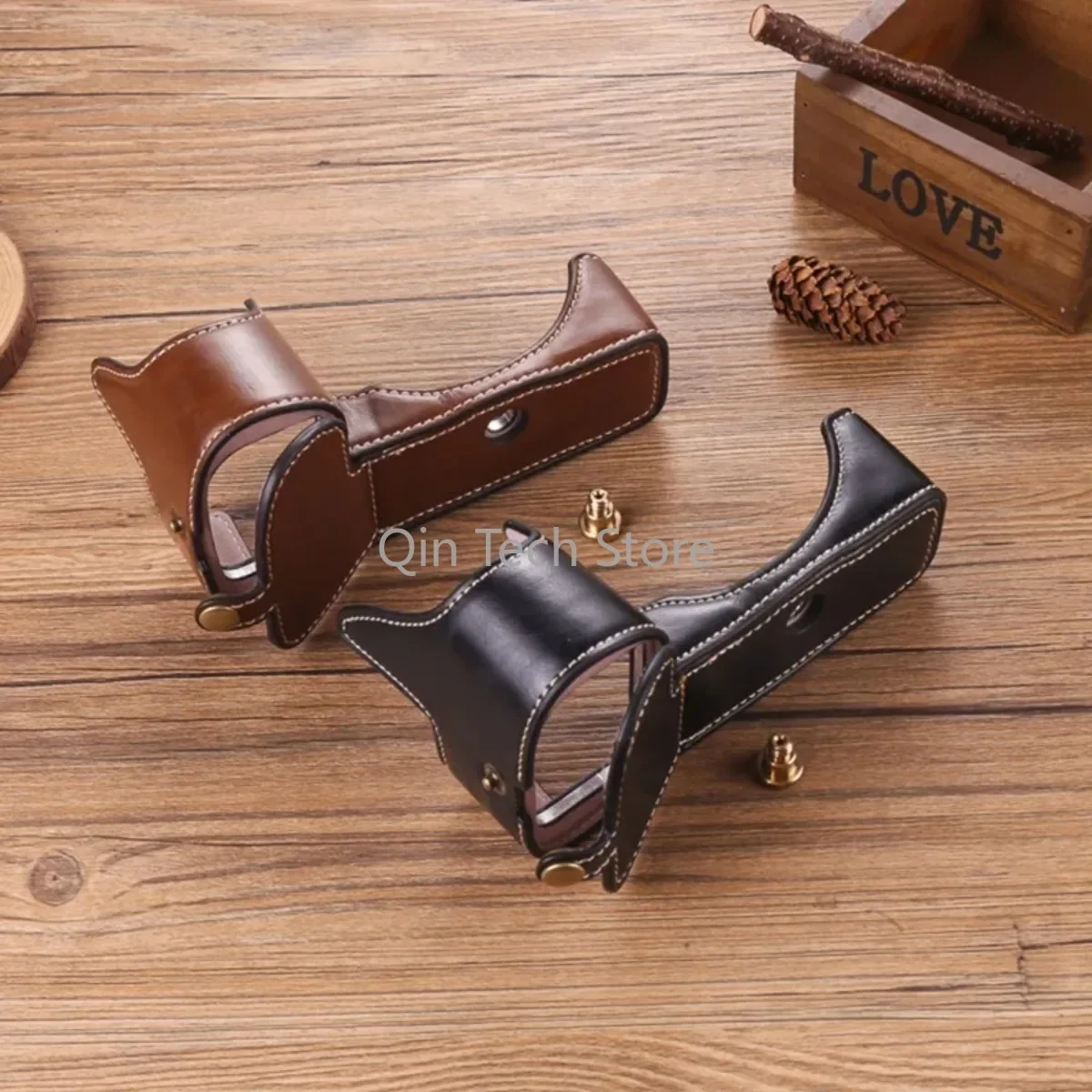 Borsa per fotocamera in pelle sintetica PU retrò vintage Custodia protettiva Mezza copertura per Nikon Z5Z6Z7 Z6II Z7II Z30 Z50 ZFC DF ZF