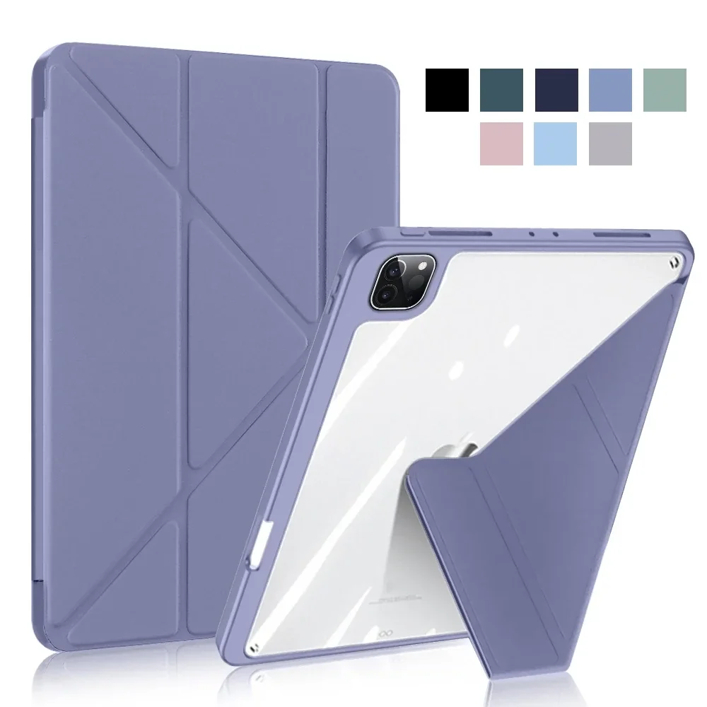 Multi-fold Smart Cover For New iPad pro 11 iPad air 11 With Pen Holder Case For iPad Air 4th 5th 10th 10.9 9th 8th 7th 10.2 Fund