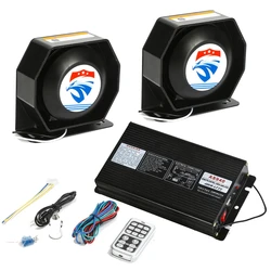 Police Siren Car 400W MIC Speaker System PA 12 Sound Loud for 12V/24V Car Truck Warning Alarm amplifier Siren Fire Speaker