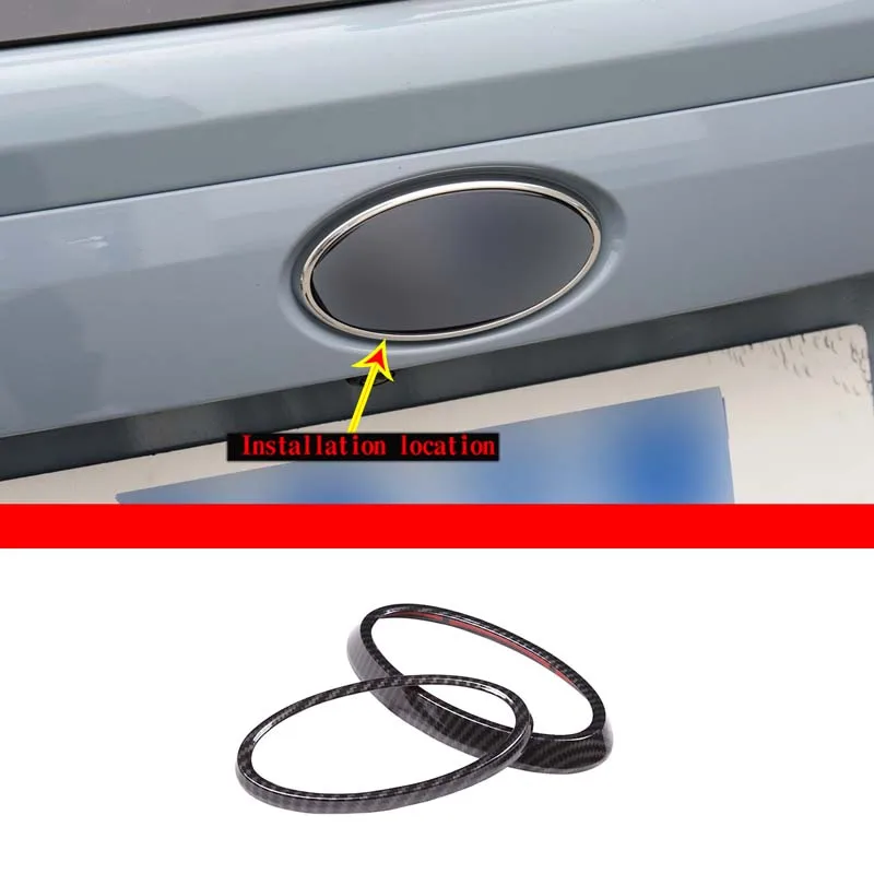 

For Subaru XV 2018-2022 ABS Black/Carbon Fiber Car Logo Decorative Frame Decorative Sticker Car Exterior Accessories