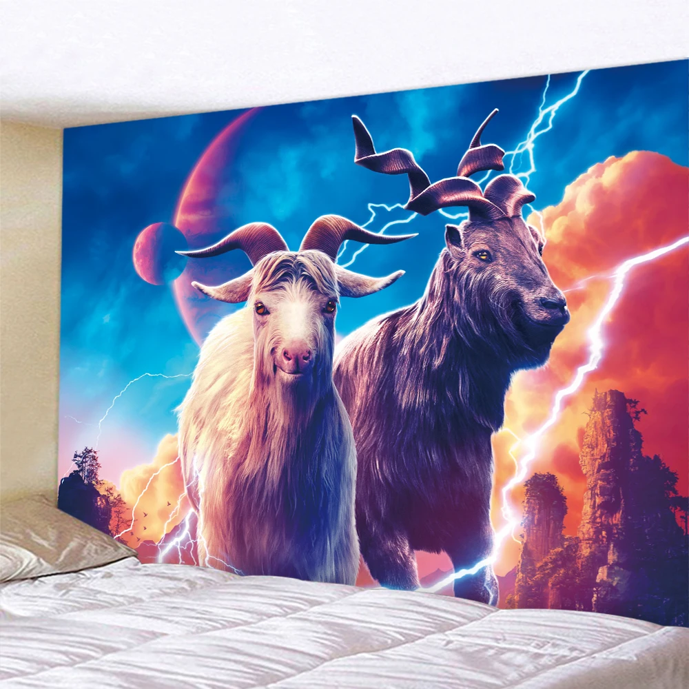 Star Psychedelic Scene Tapestry Sheep Dinosaur Wall Hanging Yoga Mat Beach Towel Mattress Bedroom Room Home Decoration