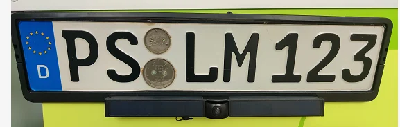 Solar Power License Frame, Backup sem fio, invertendo com linhas de estacionamento, TFT LCD Display Monitor, Easy Fit, TFT