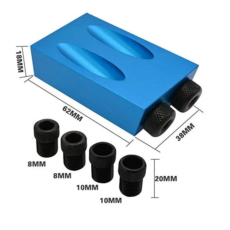 7pcs 14pcs 15 gradi localizzatore di fori obliqui punta da trapano Kit di maschere per fori tascabili per la lavorazione del legno Set di Guide per trapano ad angolo apri perforatore