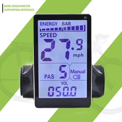 M5 Electric Bike Controller 24V/36V/48V waterproof EBike Parts Cycling Computer LCD Display Panel E-scooter Meter Control