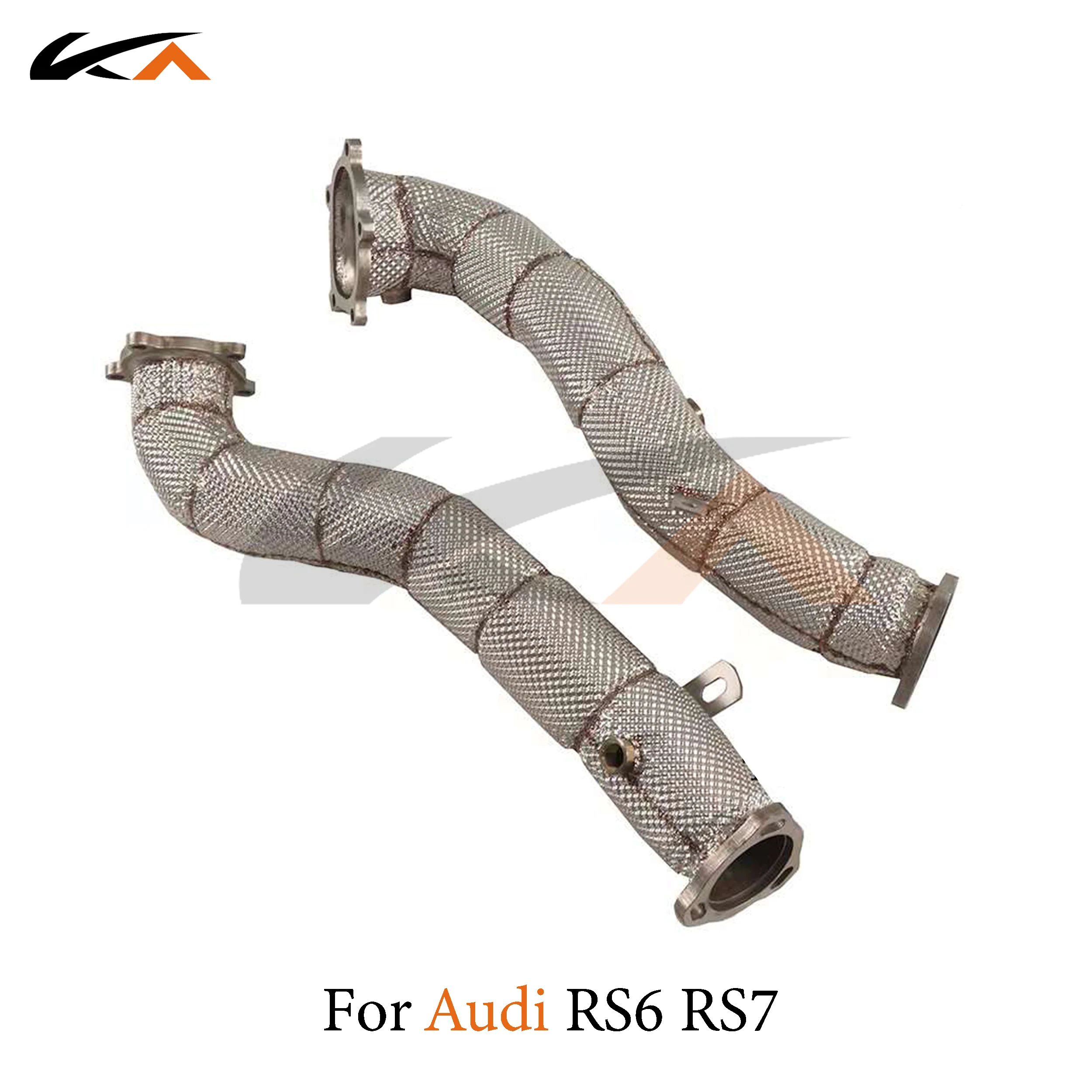 KA Tuning downpipe exhaust stainless steel headers for Audi rs6 rs7 c7 c7.5 4.0t performance auto parts heat shield catalysis