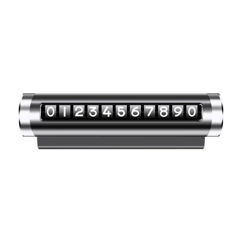 Aluminum Alloy Roller Parking Sign, Creative Metal Temporary Phone Number Display Board with Rotating Digits for Car Windshield