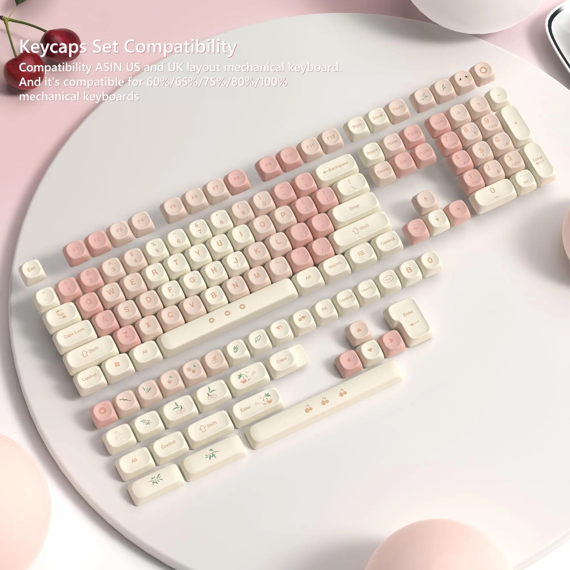 Set Keycaps PBT Profilo MAO 142 Tasti – Sublimazione Per Tastiere Meccaniche Cherry/Gateron MX, Compatibilità Ampia