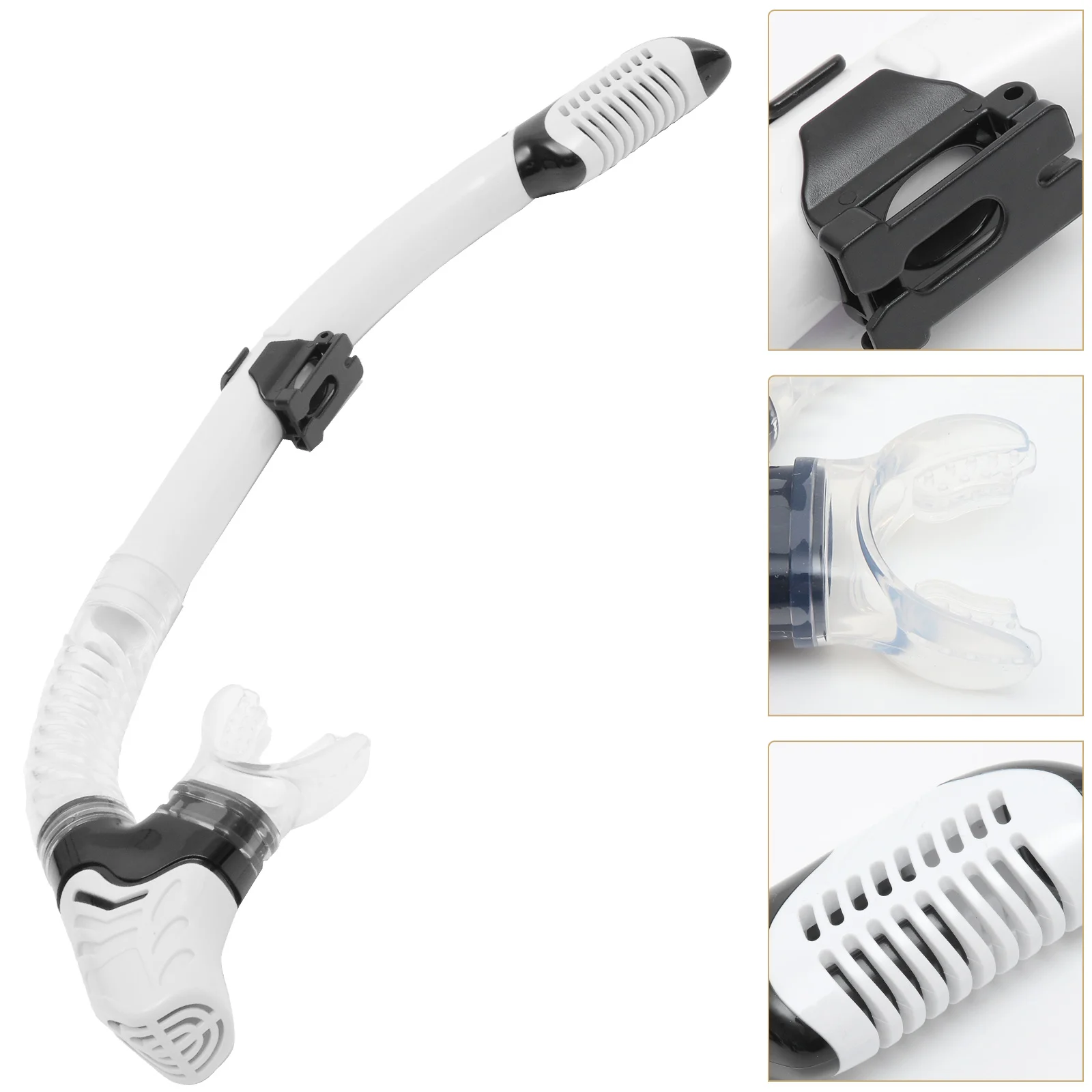 

Coiled Lanyard for Scuba Diving Underwater Breathing Device Multifunction White Snorkel