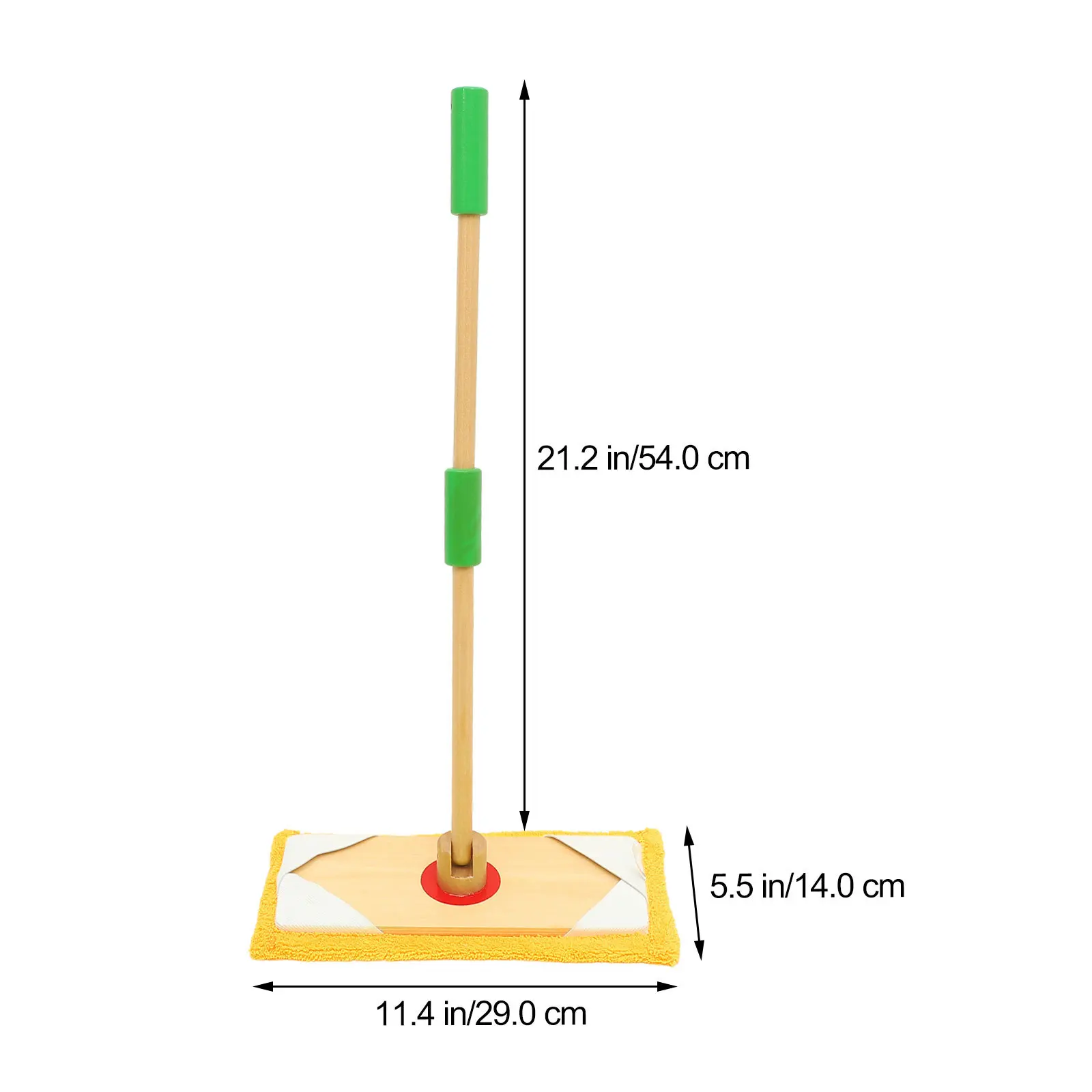 1 Set Detachable Wooden Mop Kids Simulation Cleaning Tools Toddler Playset Pretend Play Supplies Baby Hand Mop Sweeping Set