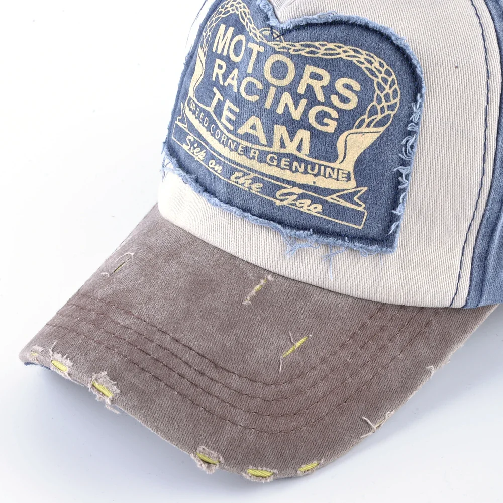 Vintage-Baseballkappe aus gewaschener Baumwolle mit modischem Buchstaben-Aufnäher für Männer und Frauen – Unisex Hip Hop Snapback-Mütze – Detail 13