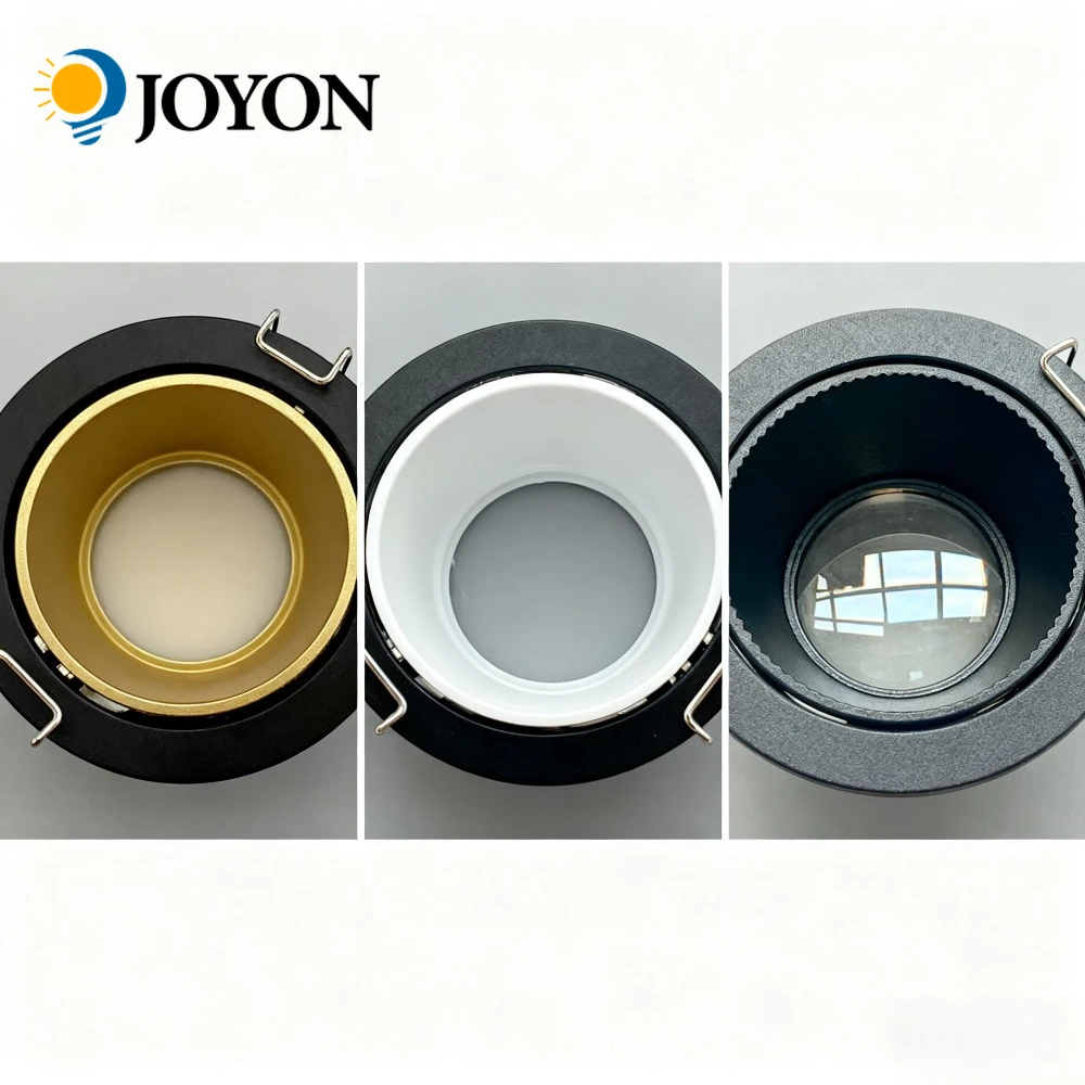 Joyinled Recessed Downlight Frame GU10 MR16 Holder Round Ceiling Mount Spot Light Aluminum Lighting Fixture for Home Commercial