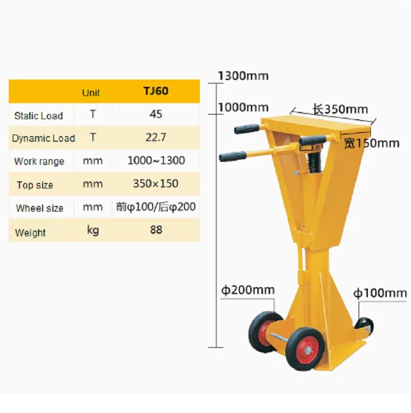 22.7TON--45Ton Mechanical spiral hydraulic jack, truck trailer, container support, fixed bracket, heavy-duty truck
