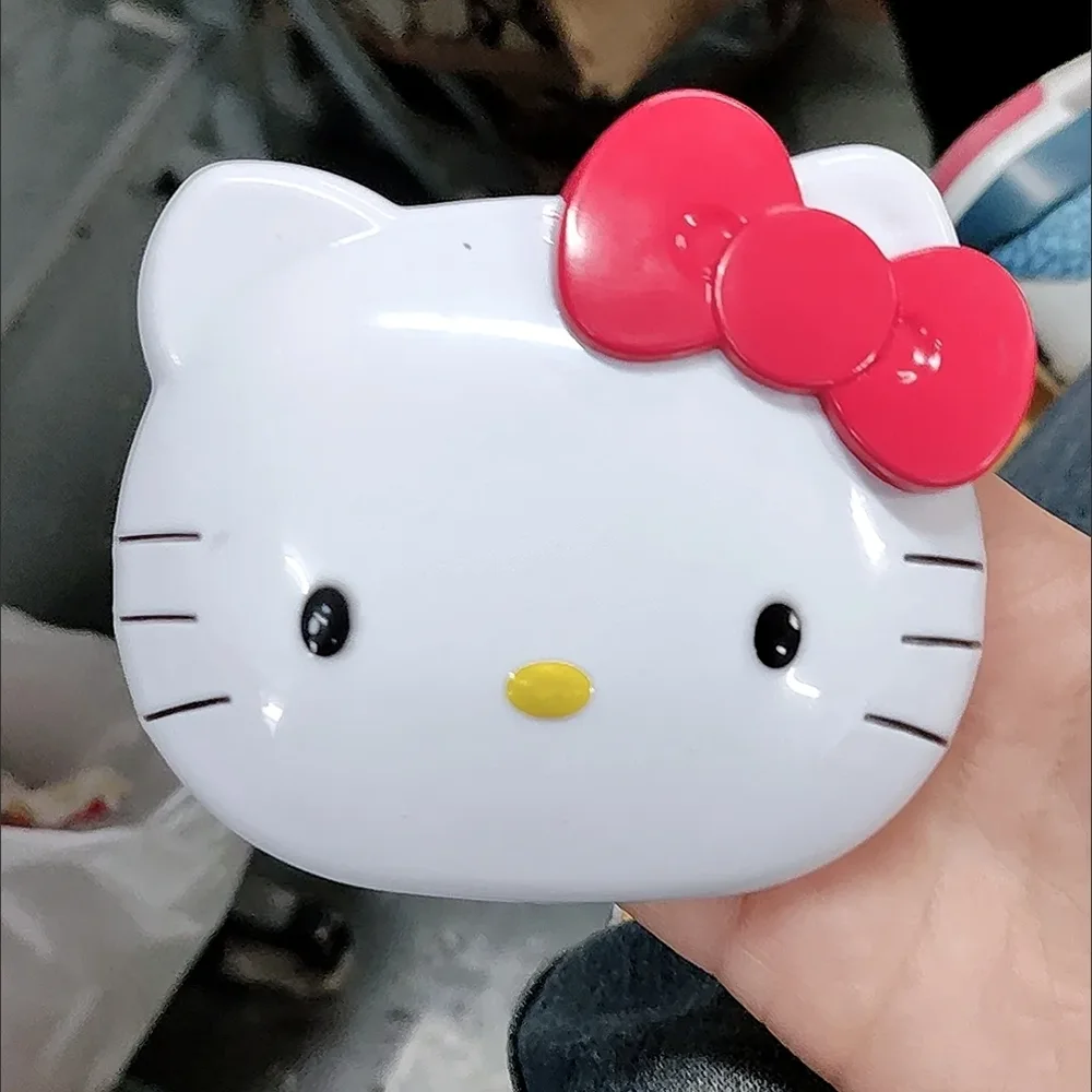 New Kawaii Sanrio Mirror Makeup Comb HelloKitty Anime Cartoon Student Portable Folding Small Mirror Accesssory Cute Beauty Gift