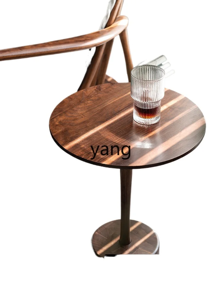 

Tgf round edge sofa side table corner few simple solid wood small round table mini small tea table