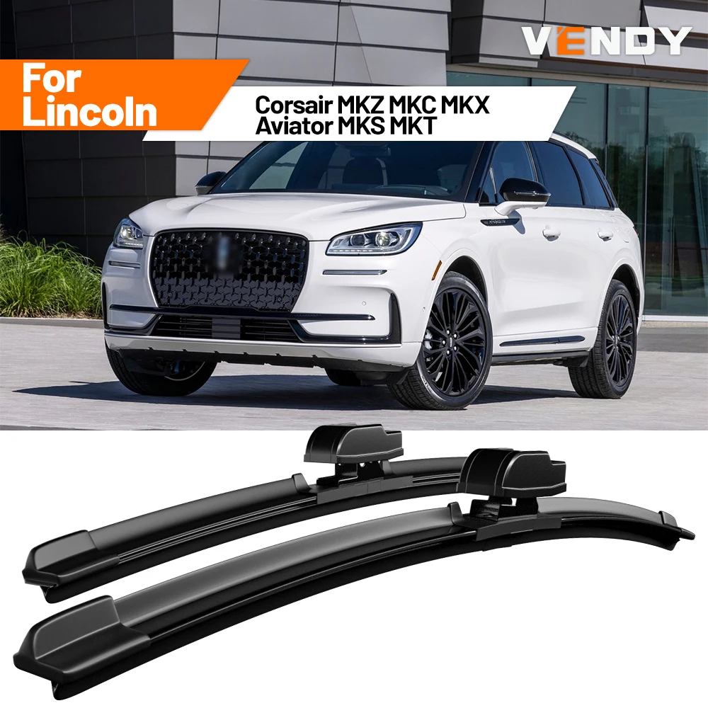 Para Lincoln Corsair MKZ MKC MKX Aviator MKS MKT, 2 Escobillas de Goma para Limpiaparabrisas Delanteros, Accesorios para Automóviles