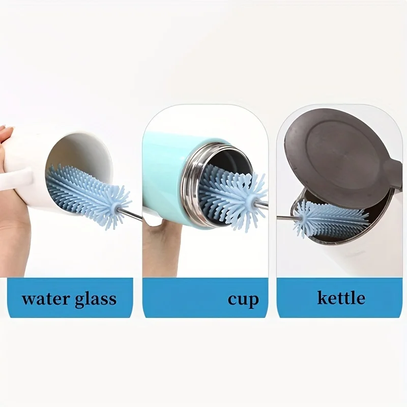 1pc Semi-Automatic Rotary Cleaning Brush for Milk Bottles and Tea Cups-Efficient and Convenient Household Cleaning Tool