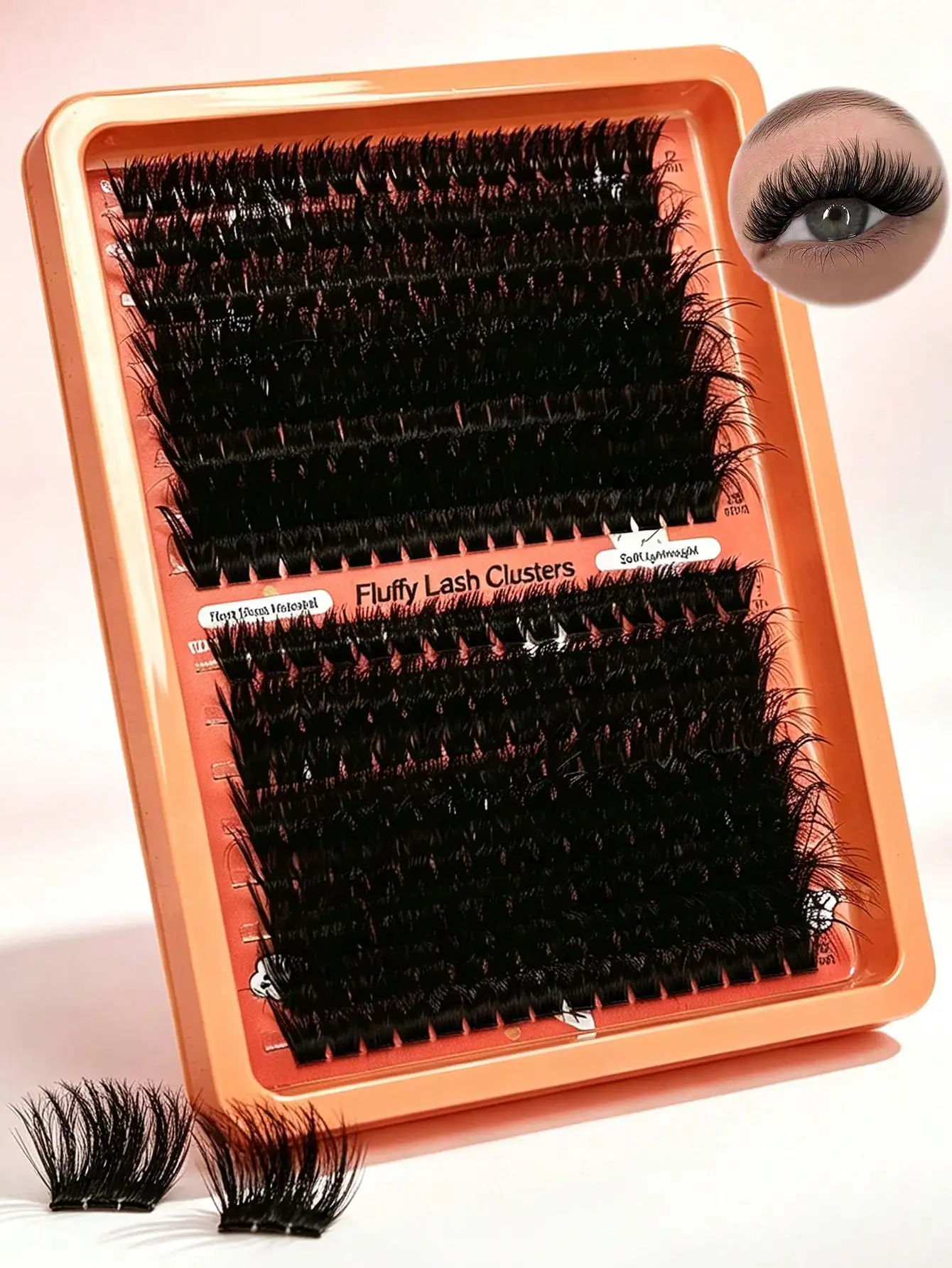 Flauschige Cluster-Wimpern D-Curl Weicher Natürlicher Look DIY Wimpernverlängerung für Zuhause – Detail 1