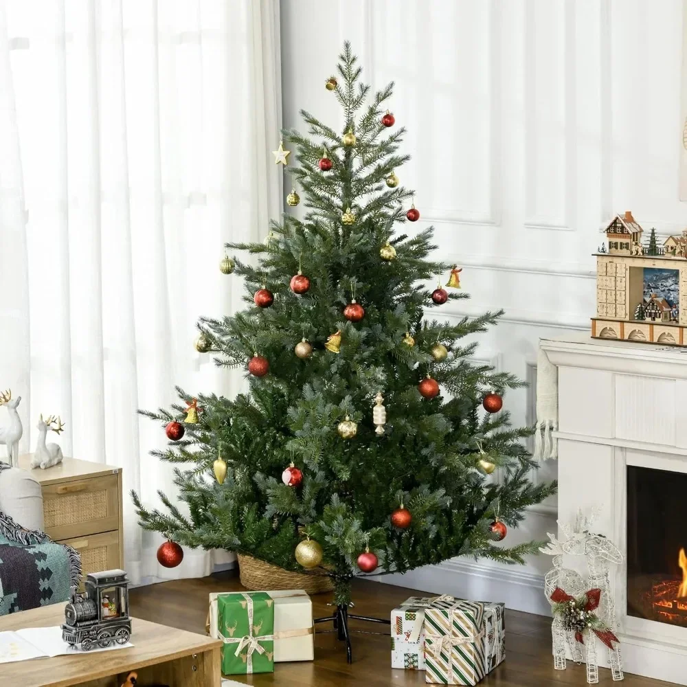 

Christmas Tree Artificial, 6ftHoliday Xmas Tree for Home, Office, Easy Assembly, Metal Hinges & Foldadble Base,Christmas Trees