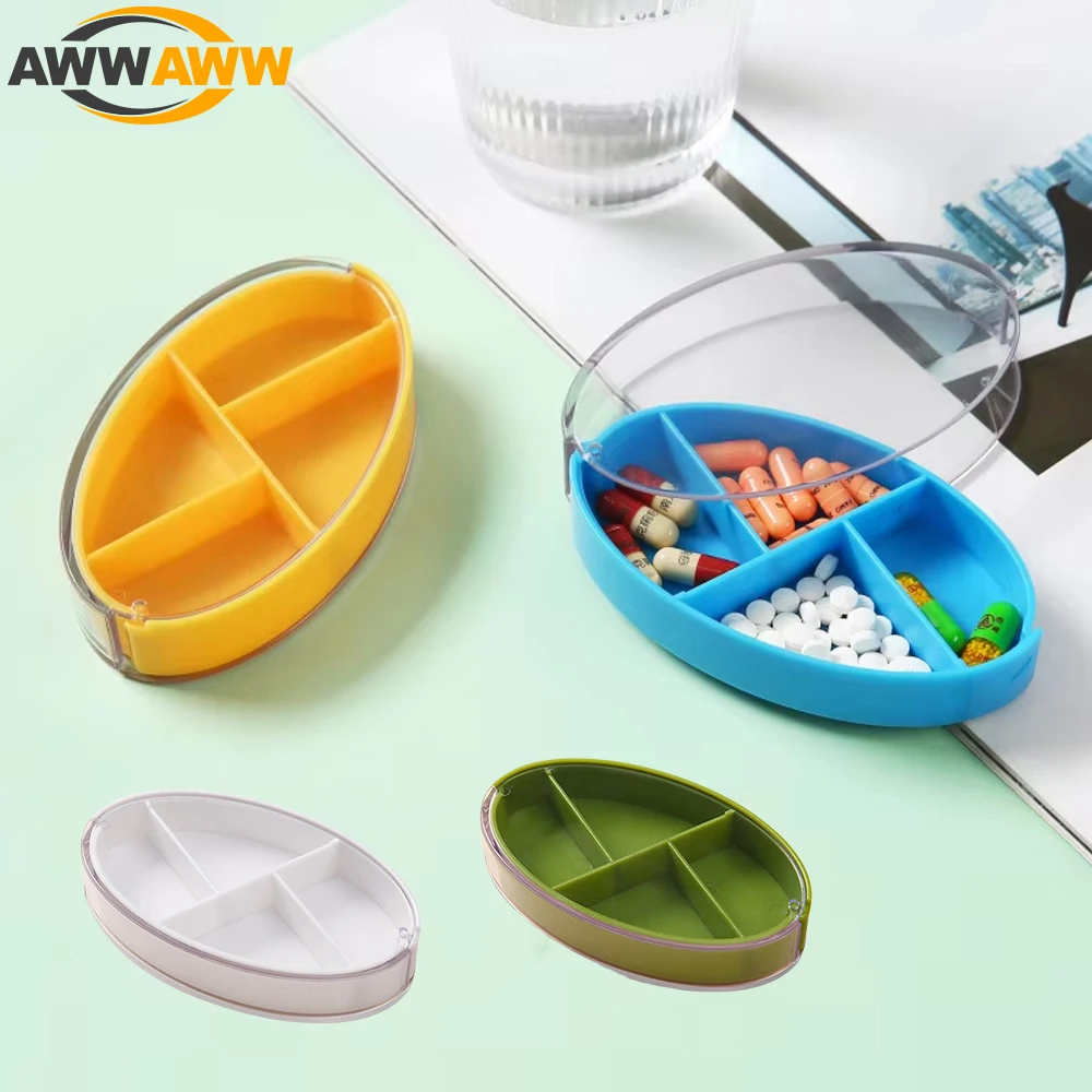 

1PCS Small Daily Pill Case, Travel Medicine Box, Portable Pill Organizer, Pill Container for Pocket 4 Compartments for Vitamins