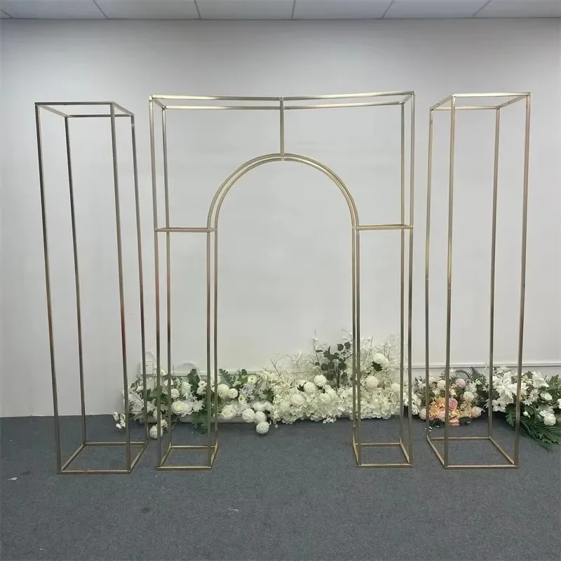 

1/2/3pcs 2024 New Wedding Iron Screen Framework Stage Decoration Outdoor Decorative Flower Shelf Party Background Gilded Arch