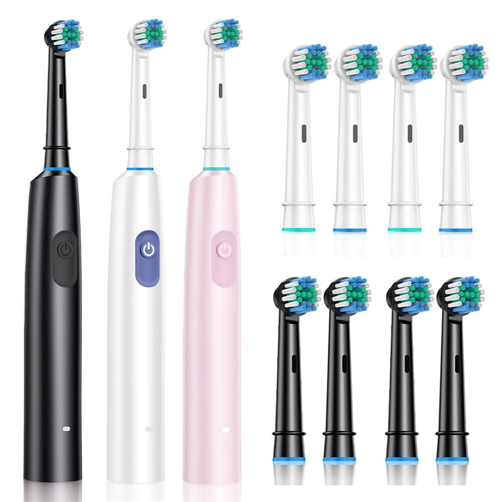 

Умная вращающаяся электрическая зубная щетка с таймером, перезаряжаемая вращающаяся зубная щетка с 4 головками, 5 режимов настройки отбеливания зубов, машина для полости рта