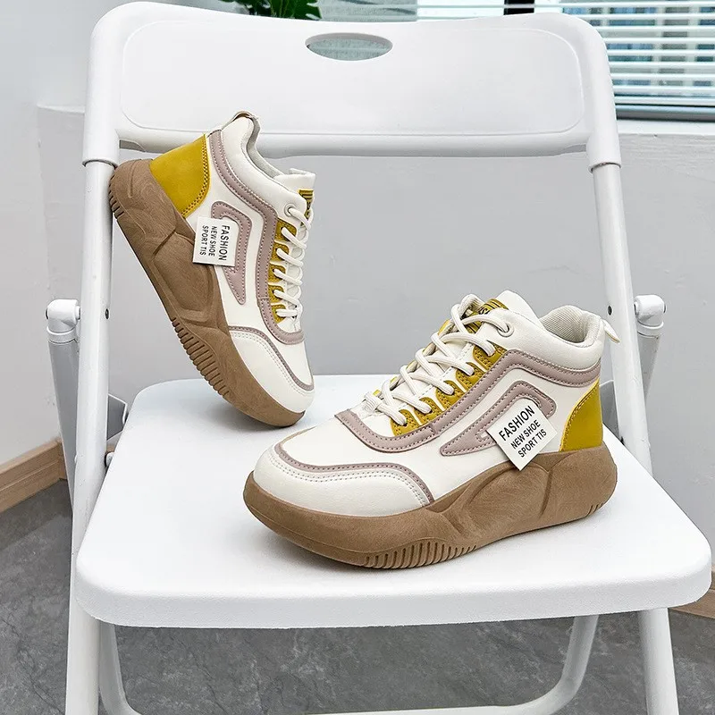 Autumn spring new female student board shoes thick soles platform warm with velvet autumn casual sneakers shoes C1264