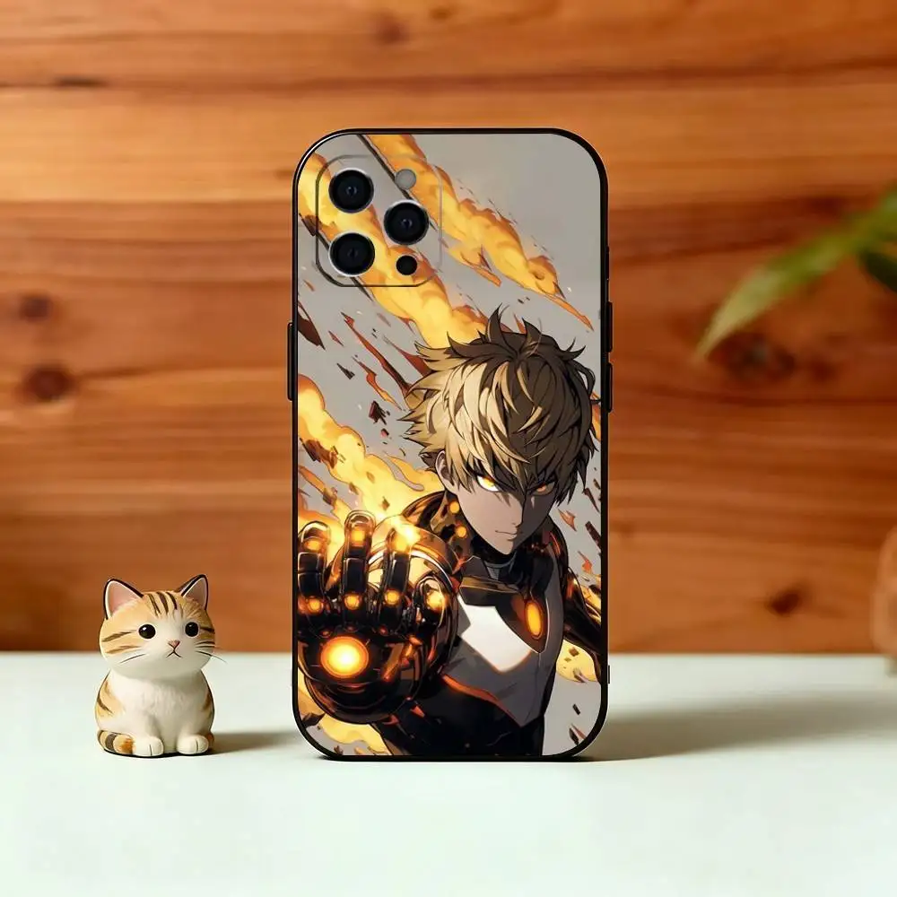 O-One-Punch M-Man G-Genos Phone Case For iPhone 17, 16,15,14,13,12,11 Plus,Pro Max, Others Soft Black Cover