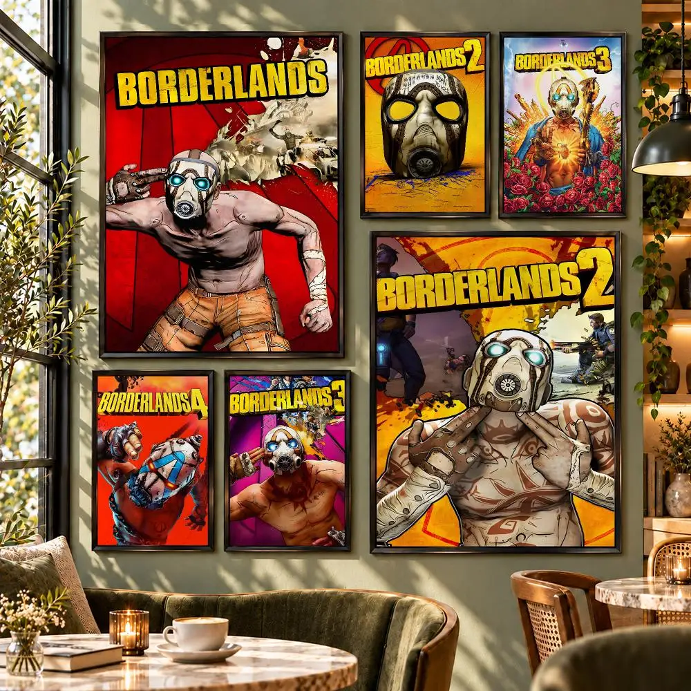 Game Looter Shooter Borderlands Poster HD Self Adhesive Wall Decor for Bedroom Dorm Room Office Gaming Room Gift