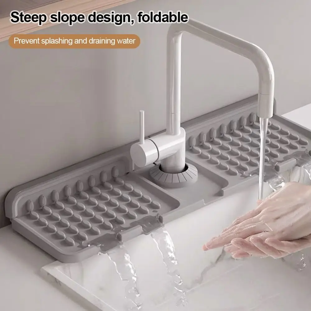 

Удобный силиконовый коврик для слива смесителя, нескользящий коврик для сушки брызг, многофункциональные коврики для раковины, принадлежности для кухни и ванной комнаты