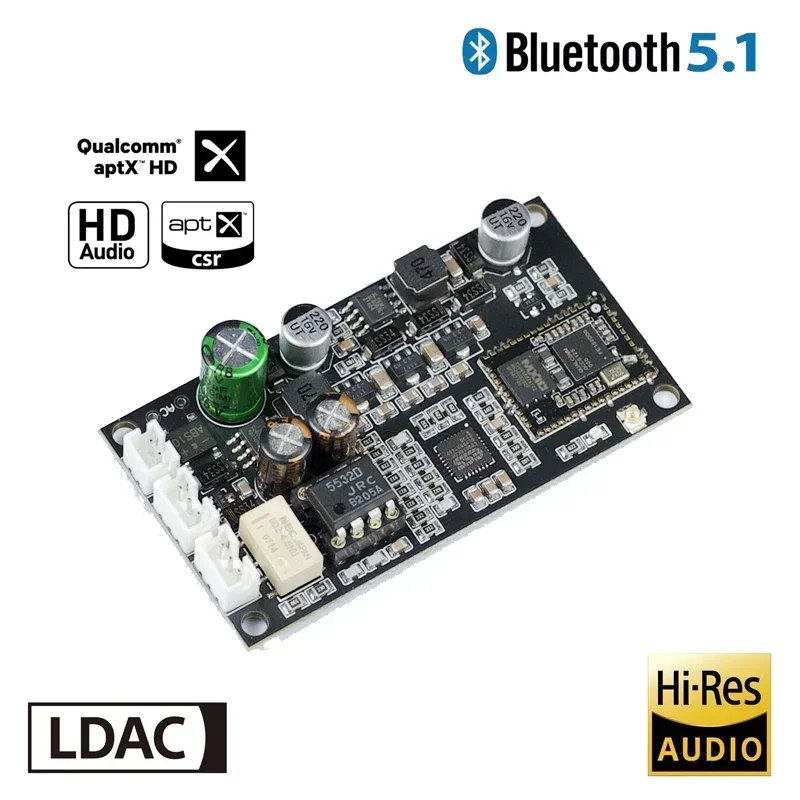 QCC5125 ES9038Q2M LDAC 5.1 Lossless HiFi Bluetooth Audio Receiver QCC3034 ES9018K2M Decoding Board For Car Amplifier