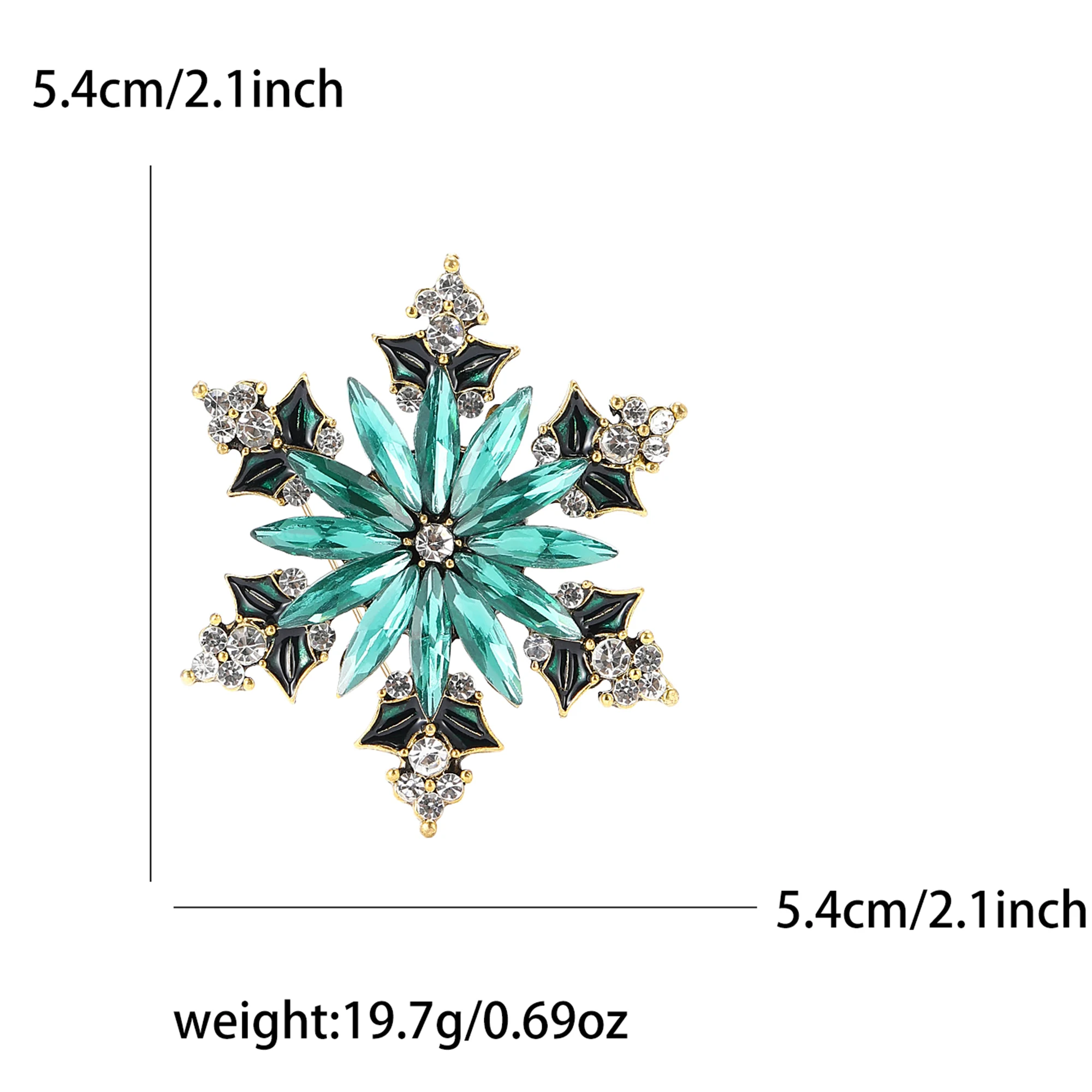 Christmas Rhinestone Snowflake Brooches for Women Unisex Winter Snow Pins Event Party New Gifts Decoration Clothes Accessories
