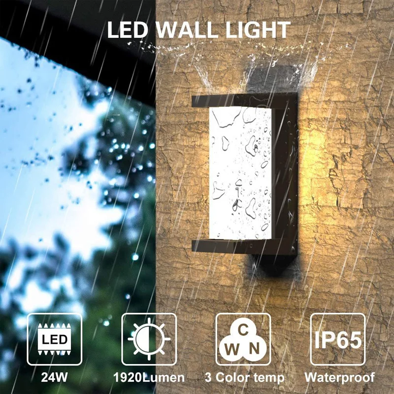 

Outdoor Wall Light Aluminum Waterproof Porch Sconce Garden Vestibule Wall Lamp Indoor Living Room Decoration Lighting Fixture
