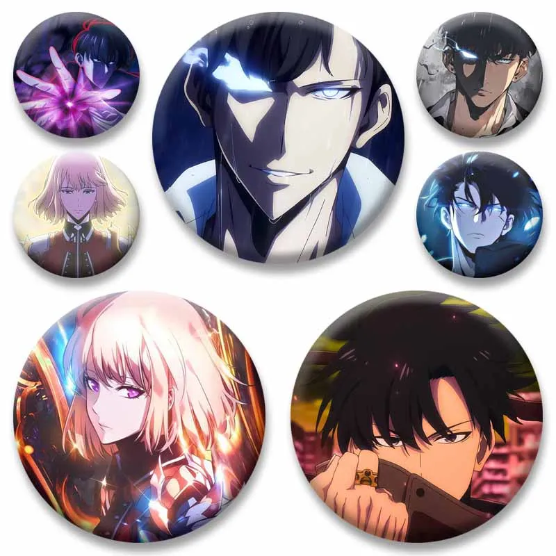 SungJin-woo LeeJoo-hee ChaHae-in Button Brooch Cartoon Role Playing Lapel Pins Backpack Shirt Shoes Ornaments Jewelry Badge Gift