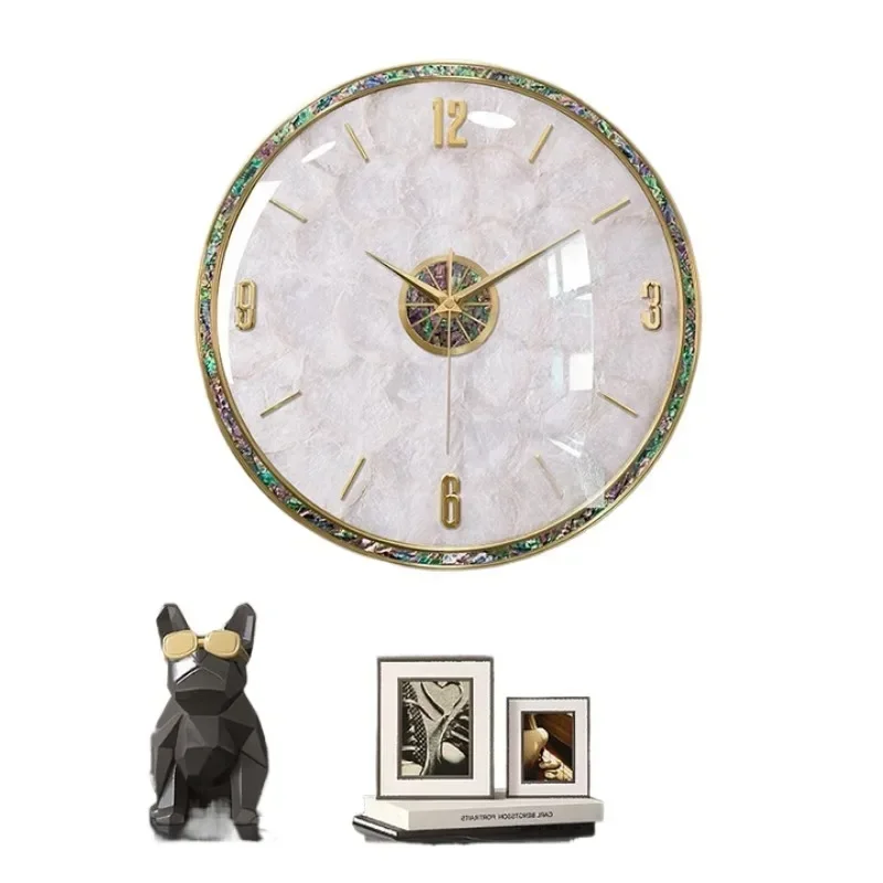 Light luxury modern shell wall clock living room home