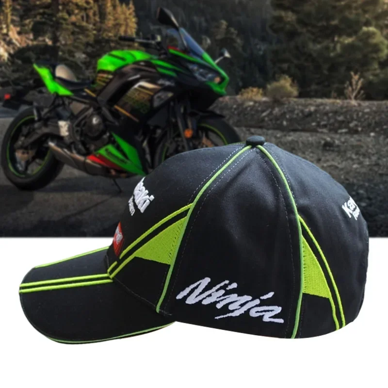 MOTO GP Kawasaki Embroidery Motorcycle Off road Motorcycle Fan Sunscreen Racing Hat Baseball Hat Sun Hat