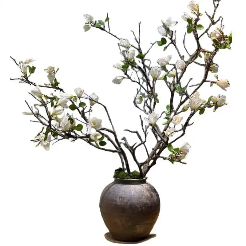 Chinese Japanese Magnolia Zen Withered Branch Maple Bonsai False Flower Homestay Tea Room Club Hotel Design