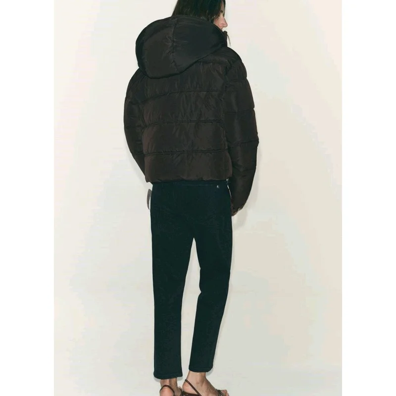 Automne nouveauté Thiened ort coton Jaet col haut Long Sve vêtements d'extérieur pour femmes à capuche fermeture à glissière couleur