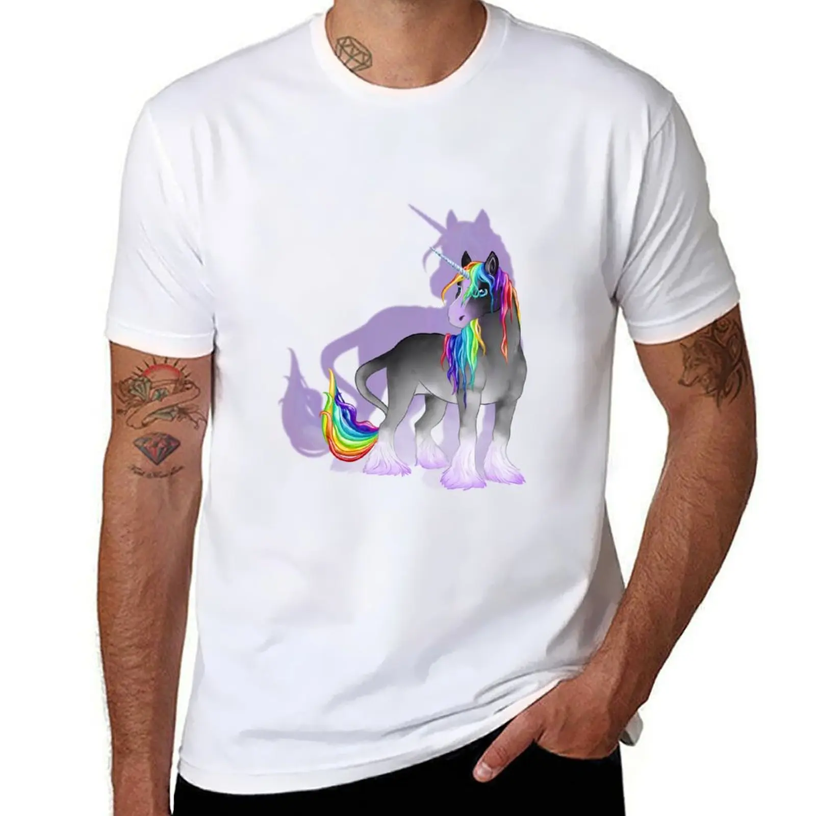 

black plain heavy man Unicorn shirt man for tees t-shirt t man for graphic cotton cotton shirts package t Rainbow T-Shirt