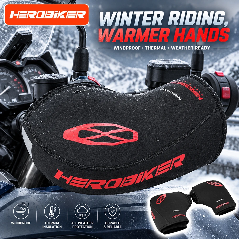 Windproof Waterproof Motorcycle Handlebar Muffs Winter Motorcycle Handlebar Gloves Hand Bar Washable For Scooter ATV Snowmobile