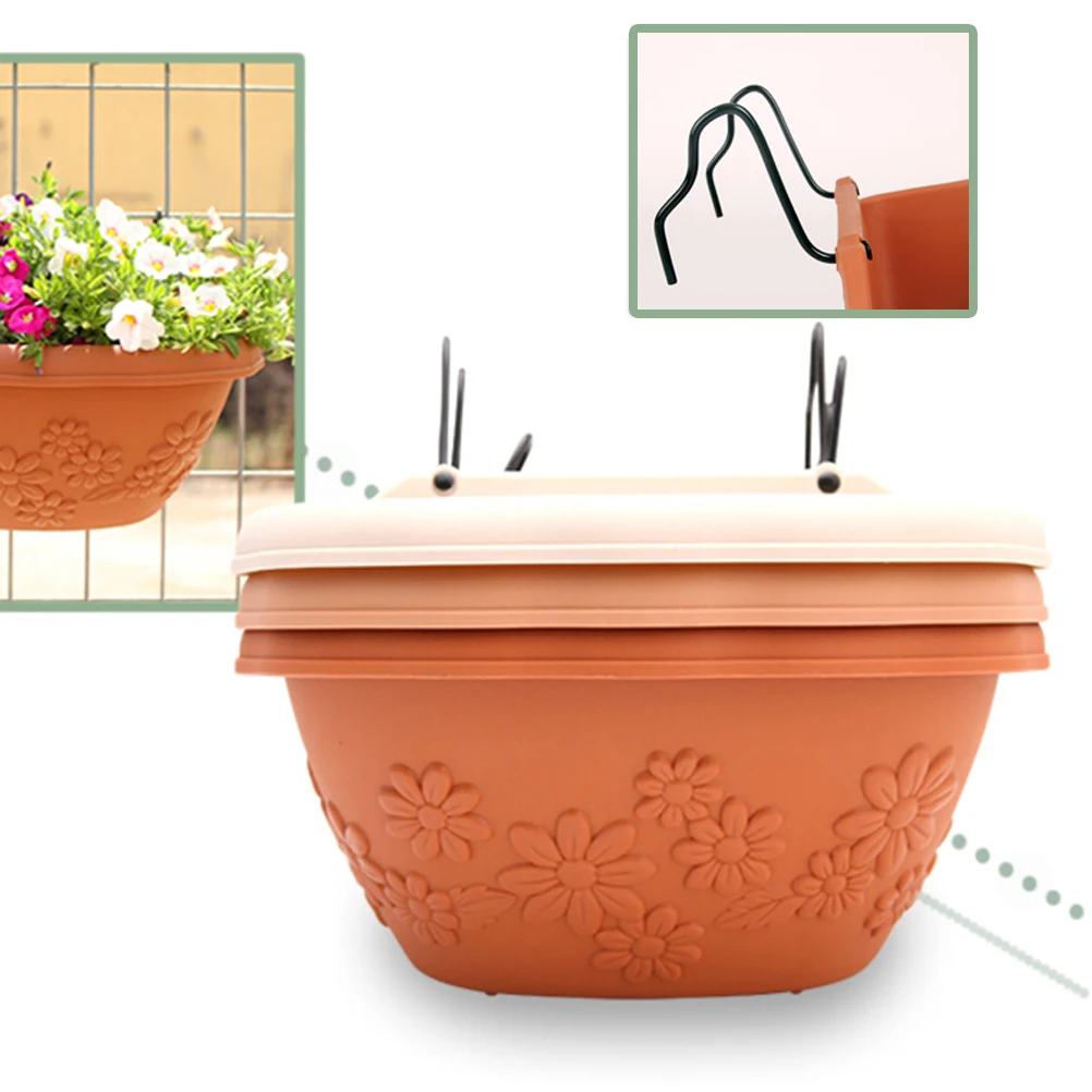 

Wall Hanging Flower Pot Pots for Plants Gardern Dark Brown Wall-mounted Planter