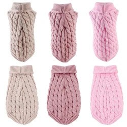 Dog Winter Clothes Warm Pet Dog Knitted Sweater Soft Puppy Turtleneck Pet Clothes Solid Color Cat Sweaters Chihuahua Dog Clothes