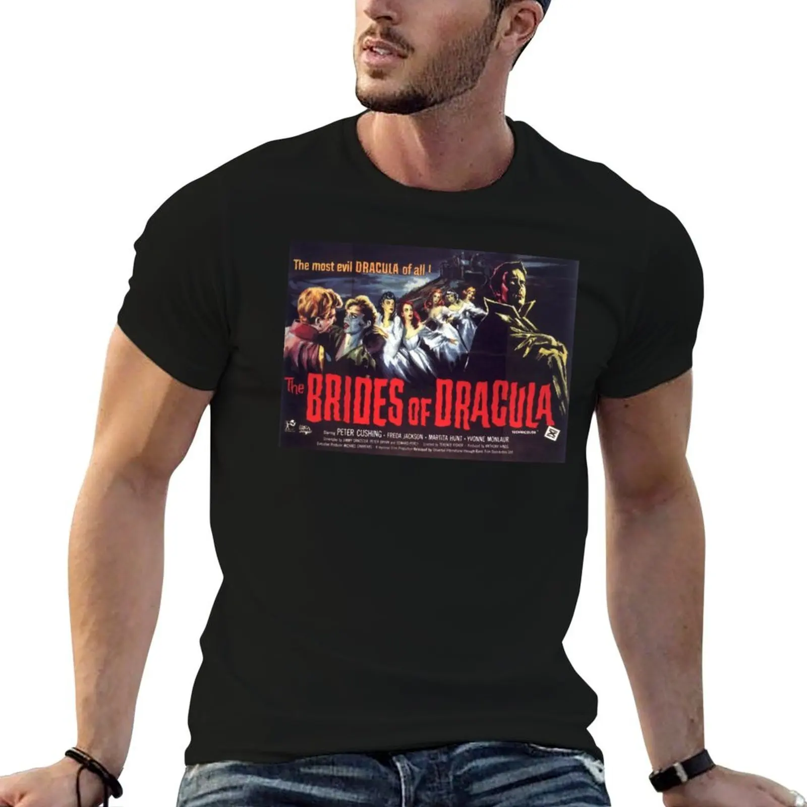 

The Brides of Dracula classic T-Shirt t shirts for man graphic funny cotton tshirt 100% t shirts for man cotton funny T-Shirt