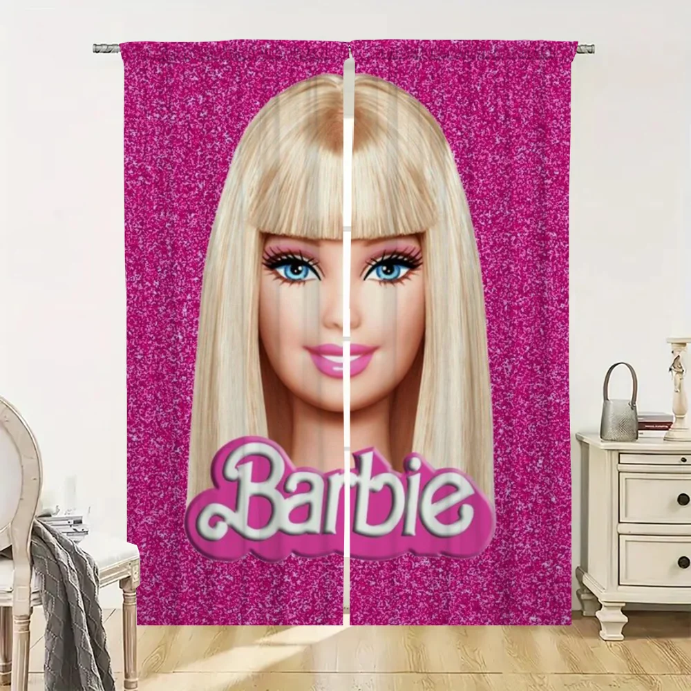 Home Interior Kitchen Curtains for Living Room 2 Pieces Blackout Curtains Door Curtain B-barbie-e Bedroom Decoration Partition